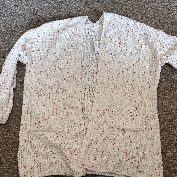 Maurices Cream and Red Speckled Cardigan - Picture 1 of 6